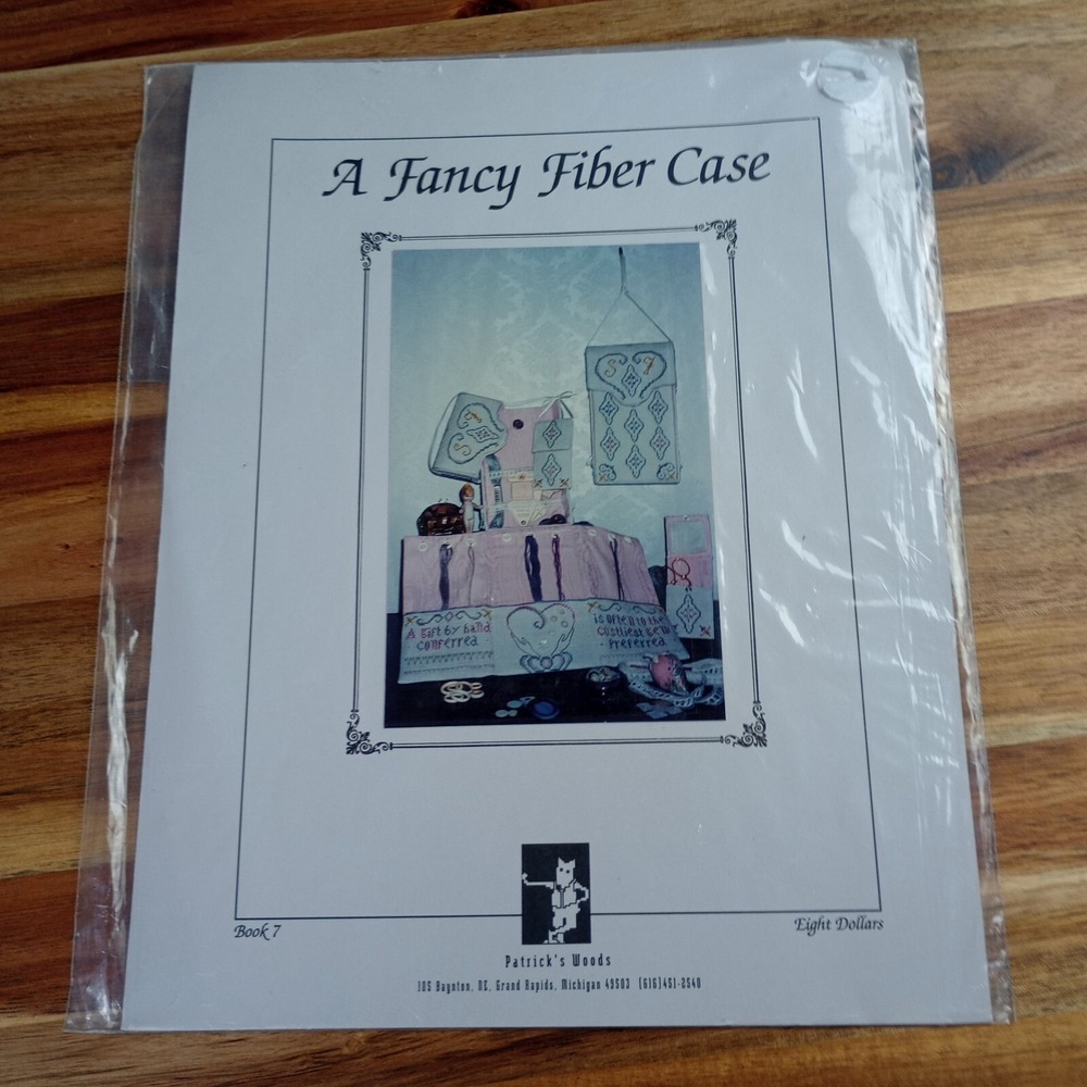 Vintage Patrick's Woods Cross Stitch Pattern Leaflet A FANCY FIBER‎ CASE Book 7